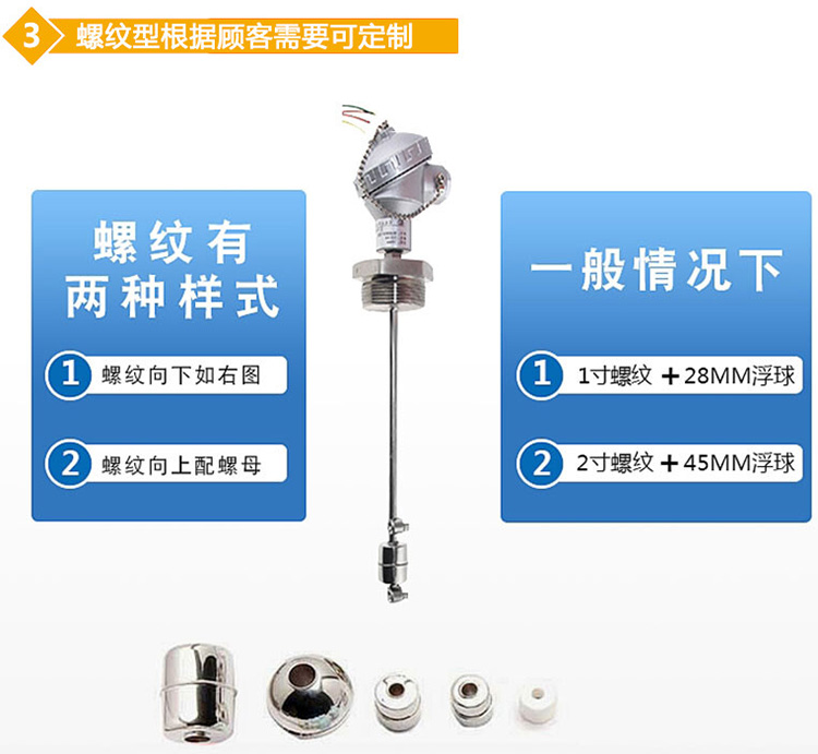 高液位浮球液位計(jì)螺紋分類(lèi)圖