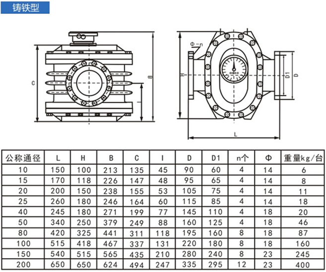 柴油流量表外形尺寸圖
